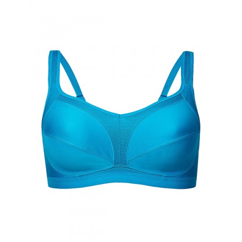 M&s High Impact Total Support Sports Bra Non-padde [Chest Size: 36 Cup Size: D Colour: Blue]