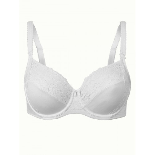 M&s Supima Cotton Rich Non-padded Full Cup Wired B [Chest Size: 36 Cup Size: C Colour: White]