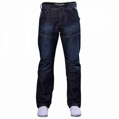 Enzo Jeans 989 Dark Indigo Blue Straight Leg Dark Wash 34